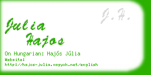 julia hajos business card